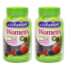 Vitafusion 우먼즈 어덜트 비타민 에너지 메타볼리즘 앤 본 서포트 베리 맛 구미, 70개입, 1개