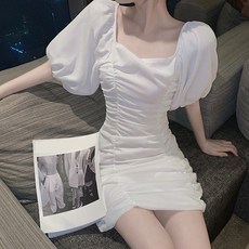 부산금정상점 소매퍼프원피스 벌룬원피스 벌룬소매원피스 퍼프소매원피스 퍼프소매드레스 여름 주름 허리보정 슬림핏 트렌드