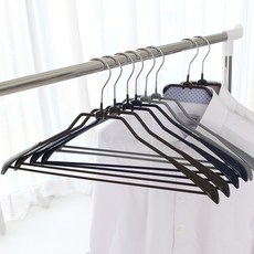 [바보사랑]논슬립 PVC코팅행거논슬립 코팅 정장(기본) 옷걸이 10p, 브라운, 1개