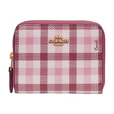 미국직배송 여자 여성 코치 Tricolor Gingham Print Signature Mix Small Double 후드집 Around 지갑 1150