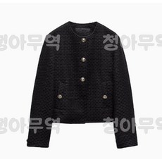 자라 블랙 트위드 자켓 zara