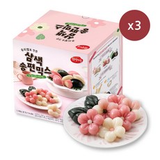 [화과방] 우리쌀로 만든 삼색송편믹스(70~90ea분량) 송편 만들기 키트 세트 DIY, 3개, 1.19kg