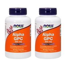 나우푸드 알파 GPC 300mg 베지 캡슐 비건, 60정, 2개