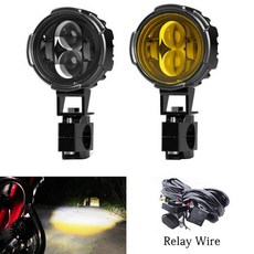 BMW 안개등 오토바이 보조 LED 스포트라이트 R1200GS F800GS 야마하 MT07 MT09 CRF1000L 아프리카 트윈 가와사키, dual relay line 1x, 1개
