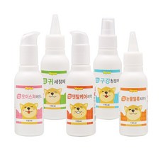 예삐 퓨어케어 5종 110m 눈물얼룩 지우개 모이스쳐 에센스 귀 세정제 케이덴탈케어치약 구강청정제, 1개, 110ml