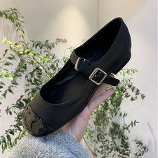 파파레이 여자신발단화 미소 로퍼 여성 CHIC 둥근코 멜란 펌프스 발등 일자 단추 스윗 메리 제인 슈즈 A01F