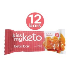 Kiss My Keto Bars 키스마이키토 케토바 솔티드 캐러멜 12팩, 1개, 1g