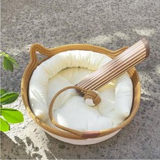 천연 고양이 둥지 폴리 등나무 직조 걸이 바구니 침대 애완견 그, 1개