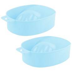 AUear 2팩 매니큐어 볼 네일 소크 아트 손 트리트먼트 SPA 도구용 트레이블랙, 2 Pack, Blue - 소크아트