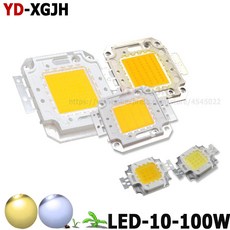 DIY 야외 투광 조명용 고출력 웜 화이트/화이트 LED COB 하이 베이 라이트 스포트 라이트 10W 20W 30W 50W 100W, Pure White, 10WattX1piece, 1개