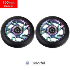 100mm 스쿠터 바퀴 교체 베어링 알루미늄 내마모성 PU 스턴트 부품 킥 액세서리 2 개/대, 2개