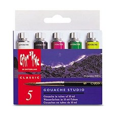 Caran Dache Gouache 3 Primary Colors Plus Black White 10 ml (2003.305), One Color_One Size, One Color, 상세 설명 참조0