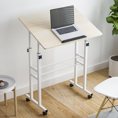 스티브데스크9 높이각도조절 테이블 서서 원룸 보조 컴퓨터 책상, 60X50(밀크)