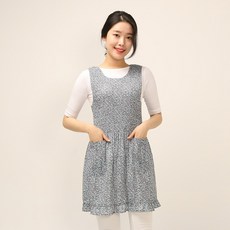 한성실업 동백 쉬폰 앞치마, 스카이블루