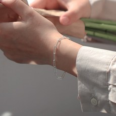 실버사각체인팔찌