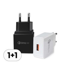 1+1 퀵차지 3.0 고속 충전기 어댑터 세트 초고속 usb 충전