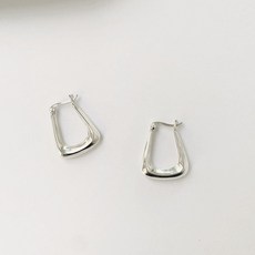 실버사각링귀걸이