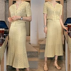 여름니트스커트세트