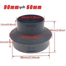 덕트 자바라 호스 42 60 75 90mm 자동차 히터 감속기 튜브 커넥터 에버스패커 파이프 조이너, 1개