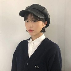 [the robs.] 베이직 레더 뉴스보이캡 빵모자 (2color)