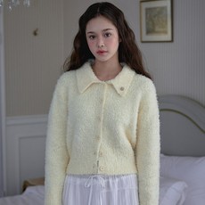 로제프란츠 Hairy Collar Knit Cardigan Light Yellow