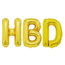 고백하는날 HBD 어린이 생일풍선 알파벳풍선 파티용품 세트, 1세트, 01.골드HBD풍선세트