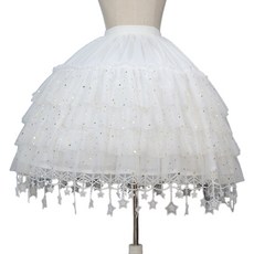 Women's Lolita Skirts Crinoline Petticoat with Hoops Underskirt Elastic Waist