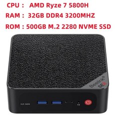 Beelink SER5 MAX 미니 PC 데스크탑 게임 컴퓨터 Win11 Pro AMD Ryzen 7 5800H DDR4 32GB 500GB SSD