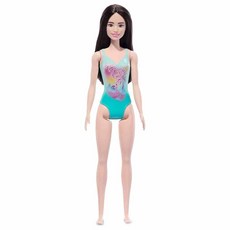 Beach Barbie 트로피컬 블루 수영복을 입은 검은 머리 인형 169932, Beach Barbie 트로피컬 블루 수영복을 입은 검
