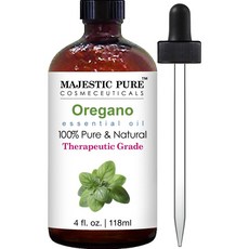 Majestic Pure (미국직배) 에센셜 오레가노오일 118ml Oregano Essential Oil and Natural with Therapeutic Grade Premium Quality Oil, 1개