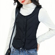 여성 가을겨울 패딩 조끼 경량 레이스 칼라 슬림핏 베스트 Women's Vest