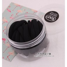 ajella 머리끈 똥머리 밴드 세트 케이스에 기본 헤어끈과 굵은 까만 고무줄