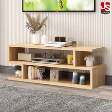 JS리빙 인테리어 원목 3단 거실 티비장 가정용 TV 받침대 선반 오픈형 장식장 다이 튼튼한 티비 거실장 내추럴 다용도 진열대 @JSLV No.낮은 No.심플 [Mam_70 2140A0]