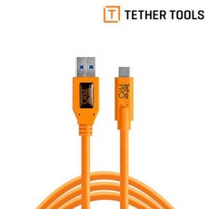 테더툴스 TetherPro USB 3.0 to USB-C 케이블 오렌지색 4.6M, 1개