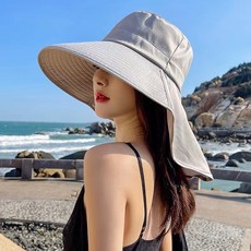 게으른소녀 자외선 차단 챙넓은 모자 버킷햇 등산 벙거지 캡모자 UV