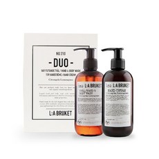 [갤러리아] 라부르켓듀오 키트 2 [핸드] 워시 & 크림 레몬그라스 190ml*2, 1개/향:레몬그라스