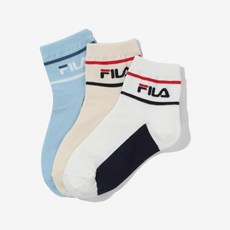 [FILA] 키즈 3매입 리니어로고 중목양말 (FK3SCF5373X_OWH)