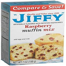 Jiffy Muffin Mix Raspberry (Pack of 2) 지피 머핀 믹스 라즈베리 (2팩), 458.13g, 1개
