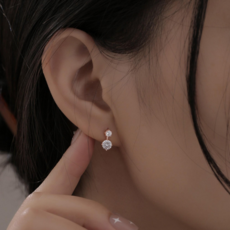 여성 14K 귀걸이 원터치 데일리 귀걸이 반짝이 큐빅 기념일 선물
