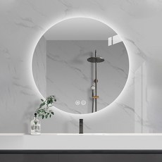 원형 간접조명 스마트 LED 거울 화장실거울 욕실거울 벽거울, 600mm, 아이보리 직렬형 (4000K)