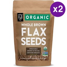 FGO 홀 브라운 플렉씨드 통 아마씨 Whole Brown Flax Seeds, 2개, 453g