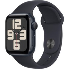 Apple Watch SE 2세대 GPS 40mm 미드나잇 알루미늄 케이스 스포츠 밴드 ML. 피트니스 및 수면 트래커 충돌 감지 심박수 모니터 포함 스마트워치