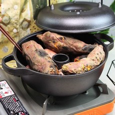 직화냄비 군고구마 주물 무수분 군밤 고구마찌는냄비, 25cm, 1개