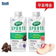 셀렉스 스포츠 웨이프로틴 드링크 330ML 초코12팩+복숭아12팩 (총24팩), 초코12팩 복숭아12팩 (총24팩)