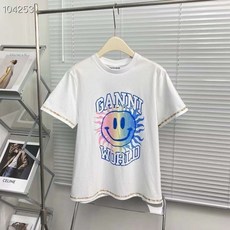 여름반팔티셔츠 Ganni가니월드썬 티셔츠