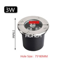 9W 15W 조명 DC12V 매장 LED 스팟 3W5W 지하 경로 IP67 방수 야외 정원 조경 바닥 85 265V 매몰, 3W 80MM, 3000K DC12V, 1개