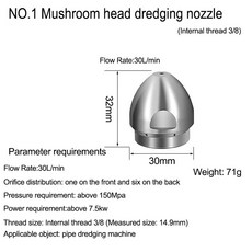 청소 기계 하수관 플러싱 헤드 가정용 준설 드릴 깍지, [01] NO.1 Dredge nozzle