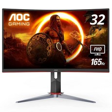 AOC AMD 프리싱크 프리미엄 32인치 FHD 게이밍 모니터 블랙 프레임리스 커브형 1500R VA 1ms 165Hz 높이조절 가능 3년 불량화소 보증 (C32G2), 32" FHD Curved Screen_240Hz Lo, 1개