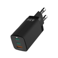 아라리 GaN USB C타입 멀티 포트 고속 충전 어댑터 A65W, 블랙, 1개