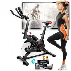스피닝 바이크 (자전거 적합) + 홈 바이크 다기능 LCD 디스플레이 블루투스 + ZWIFT 및 KINOMAP 응용 프로그램 조정 저항, 단일옵션